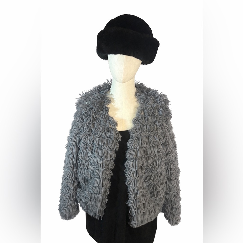 Gray Shag Textured Jacket